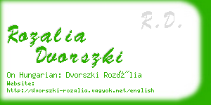 rozalia dvorszki business card